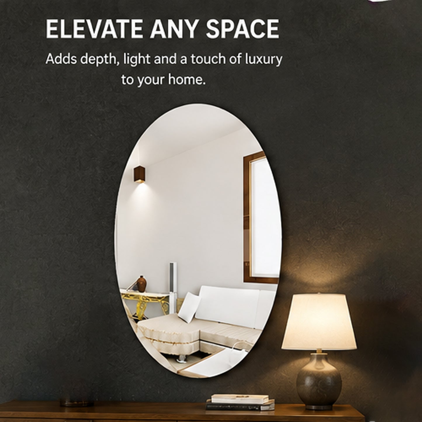 Modern Oval Wall Mirror for Bedroom, Living Room & Bathroom