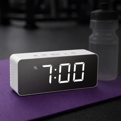Digital Mirror Alarm Clock with Temperature Display | Smart Night Sensor | LED Display | Snooze Function | Battery Operated