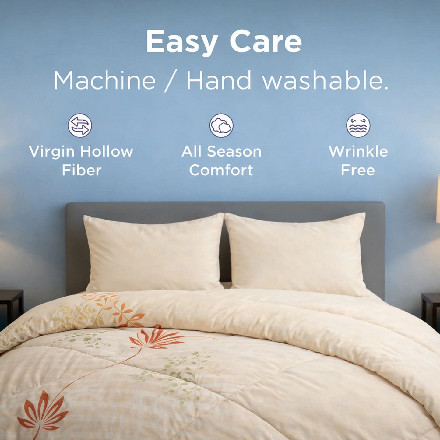 AC Comforter | 68×88 Inch Double Bed Quilt | Supersonic | 1050Gms Ultra Soft Microfiber | Lightweight All-Season Blanket for AC Rooms | Reversible Comforter