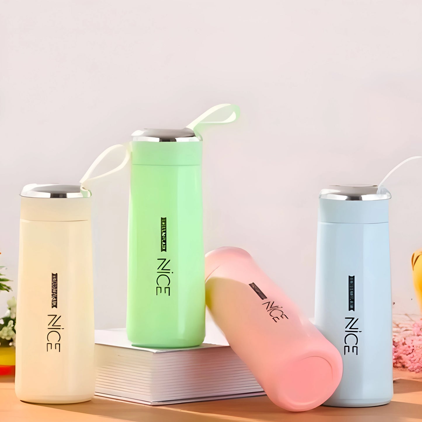 AquaGlass Premium Water Bottle 400ml with Screw Cap, BPA-Free, Portable Design