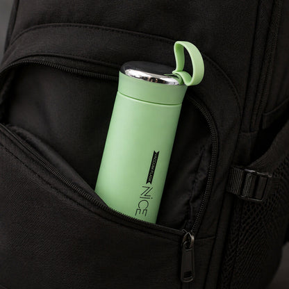 AquaGlass Premium Water Bottle 400ml with Screw Cap, BPA-Free, Portable Design