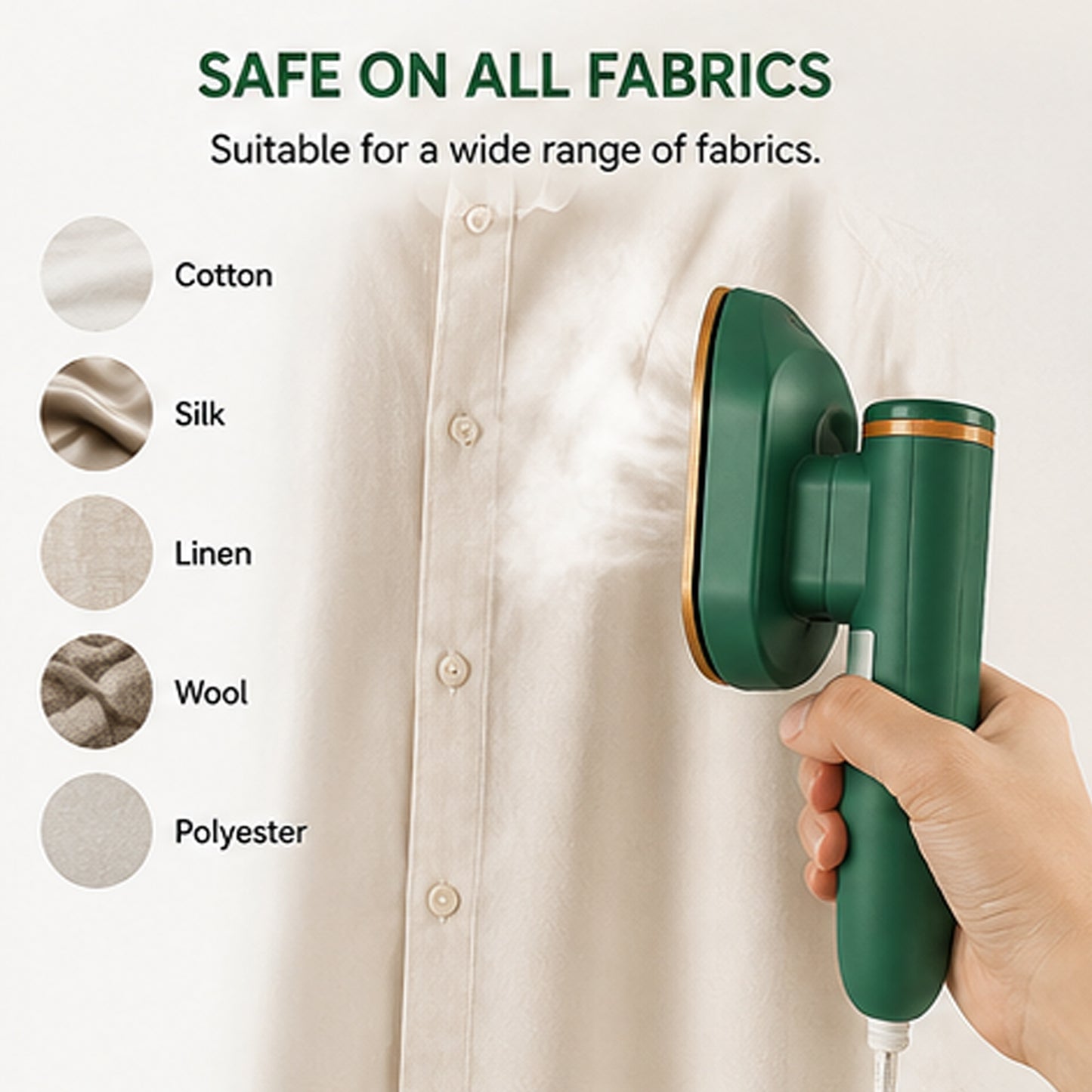 Portable Handheld Steam Iron Machine for Clothes | Mini Travel Garment Steamer | Wet & Dry Ironing | Wrinkle Remover for Home & Travel