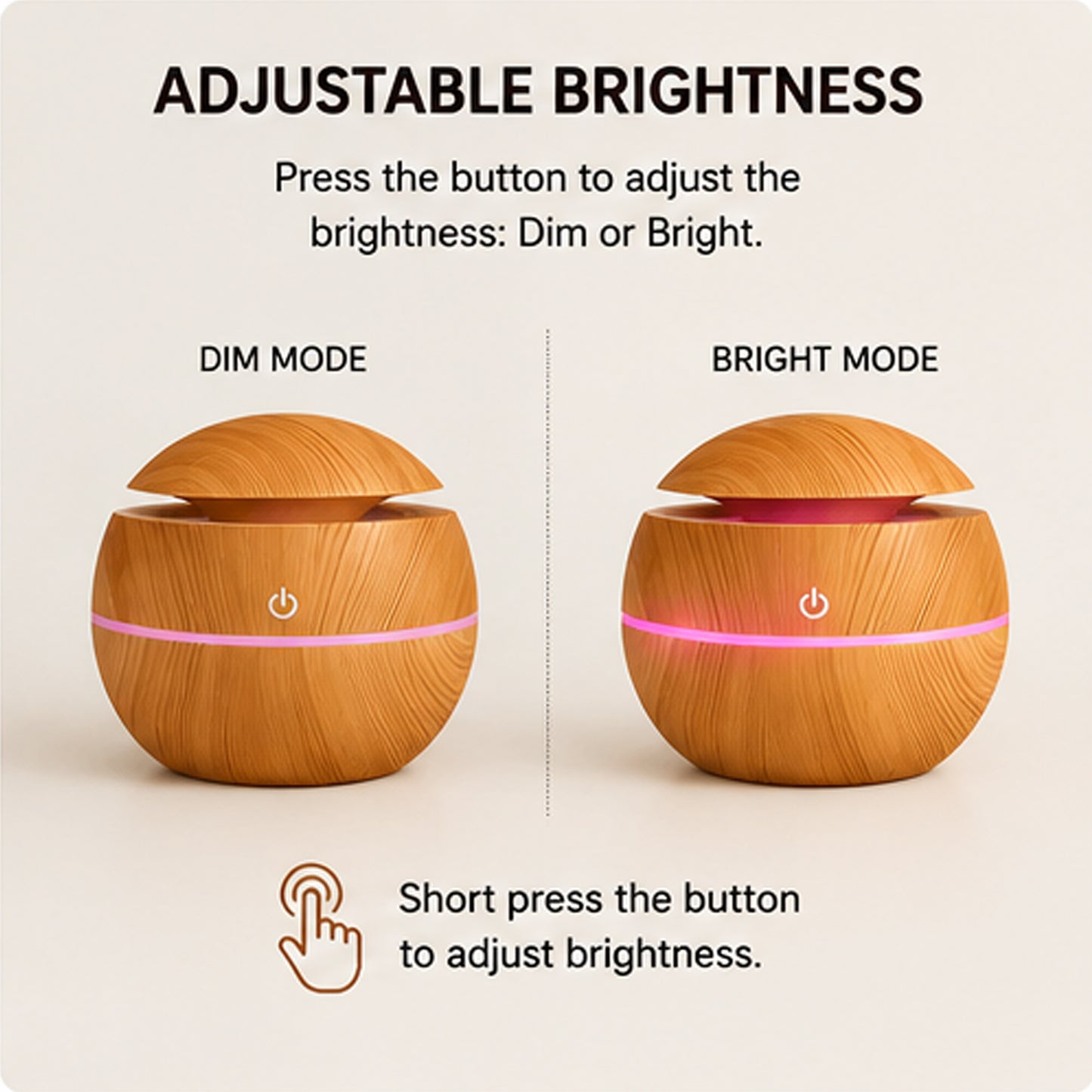 Ultrasonic Aroma Humidifier with 7 Color LED Light