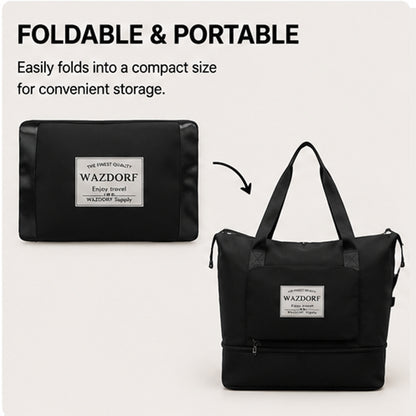 Large Foldable Travel Bag with Shoe Compartment & Wet Pocket | Assorted Colors
