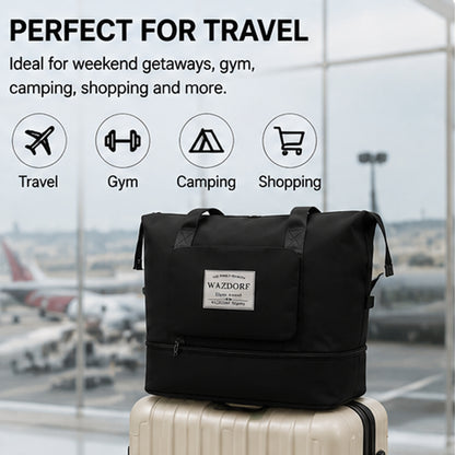 Large Foldable Travel Bag with Shoe Compartment & Wet Pocket | Assorted Colors