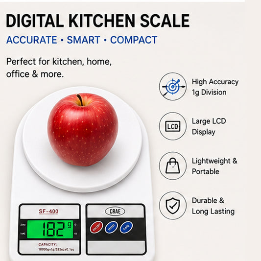 Digital Kitchen Weighing Scale with LCD Display & High Precision