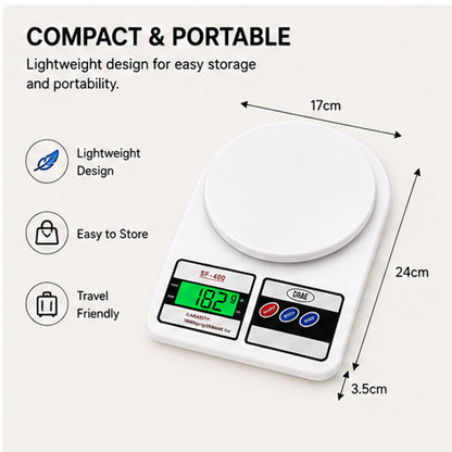 Digital Kitchen Weighing Scale with LCD Display & High Precision