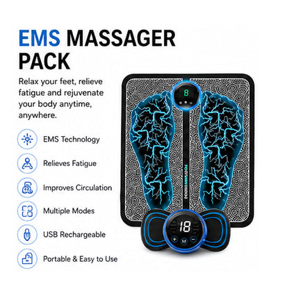 EMS Foot & Body Massager Mat with Digital Controller